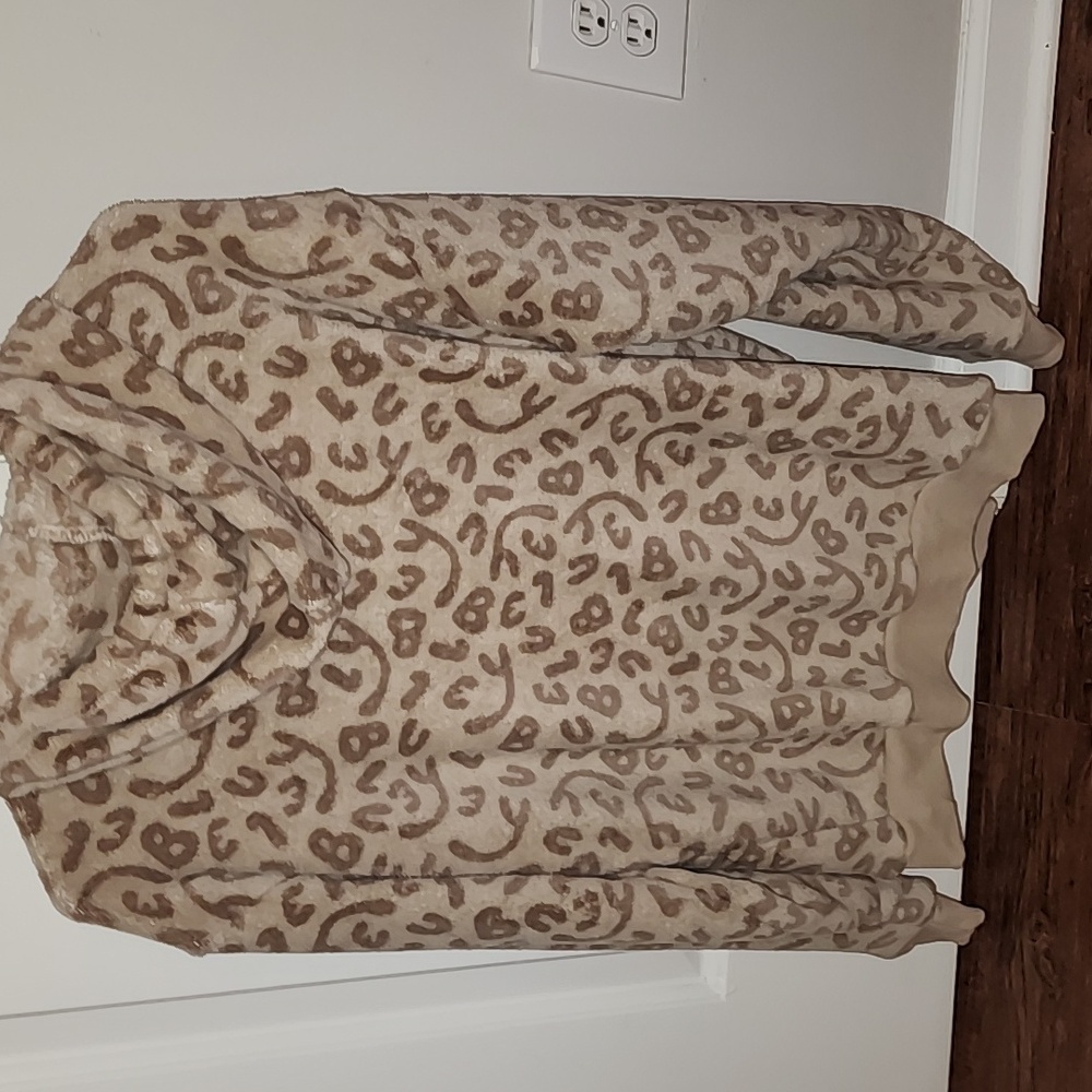 Leopard Print Fleece Hoodie Size M - Picture 8 of 11